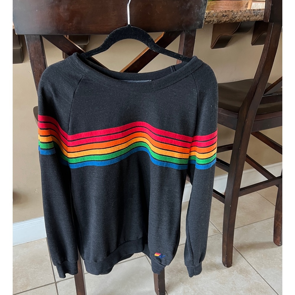 Aviator Nation Retro Crew Sweatshirt in Black